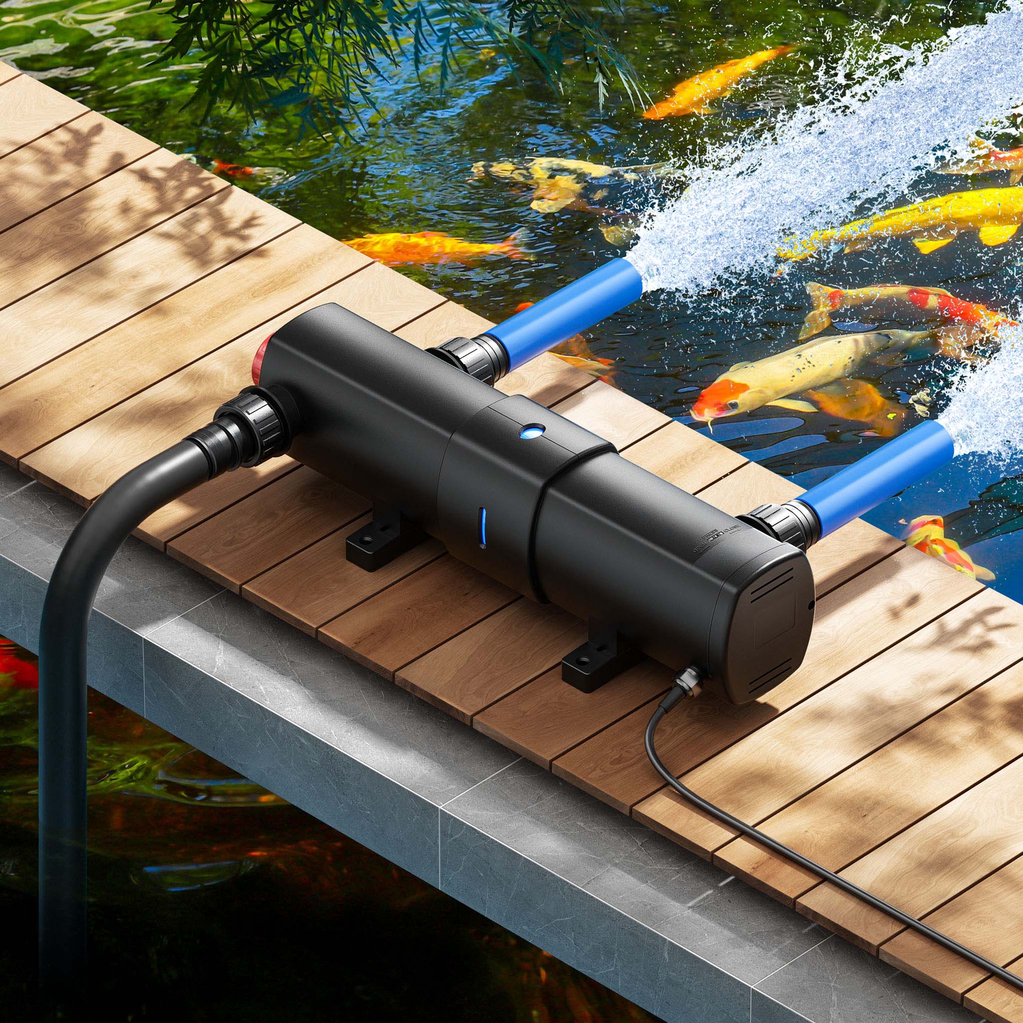 CUV-218 Chiarificatore UVC per laghetti 18W Sterilizzatore acqua