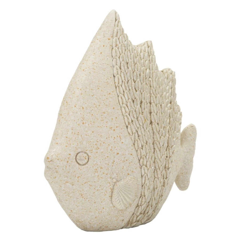 Scultura Pesce 1, Beige, Poliresina, 16,7x6,5x16,8 cm