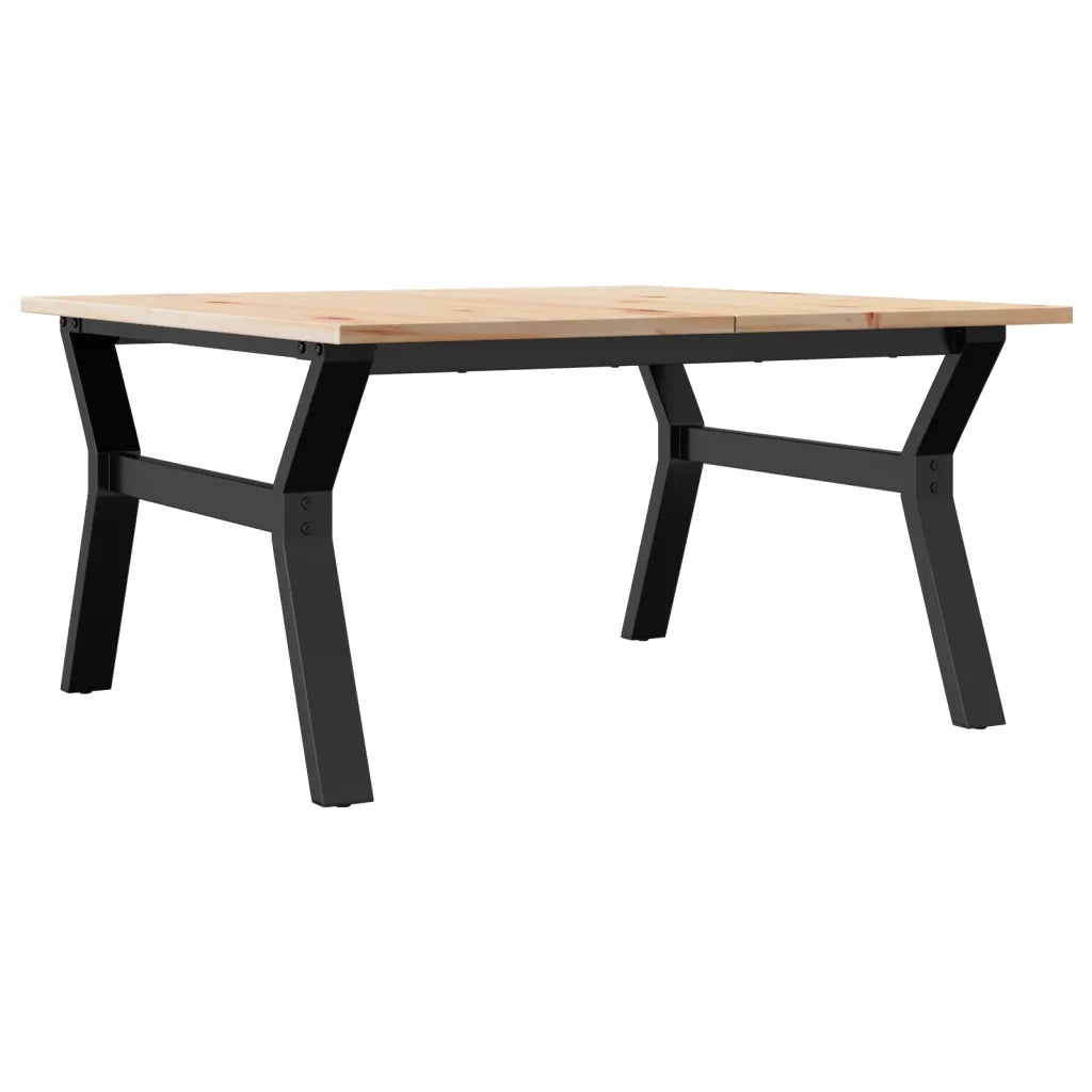 Tavolino da Salotto Telaio a Y-Tavolino da soggiorno 80x80x45 cm Legno Pino e Acciaio