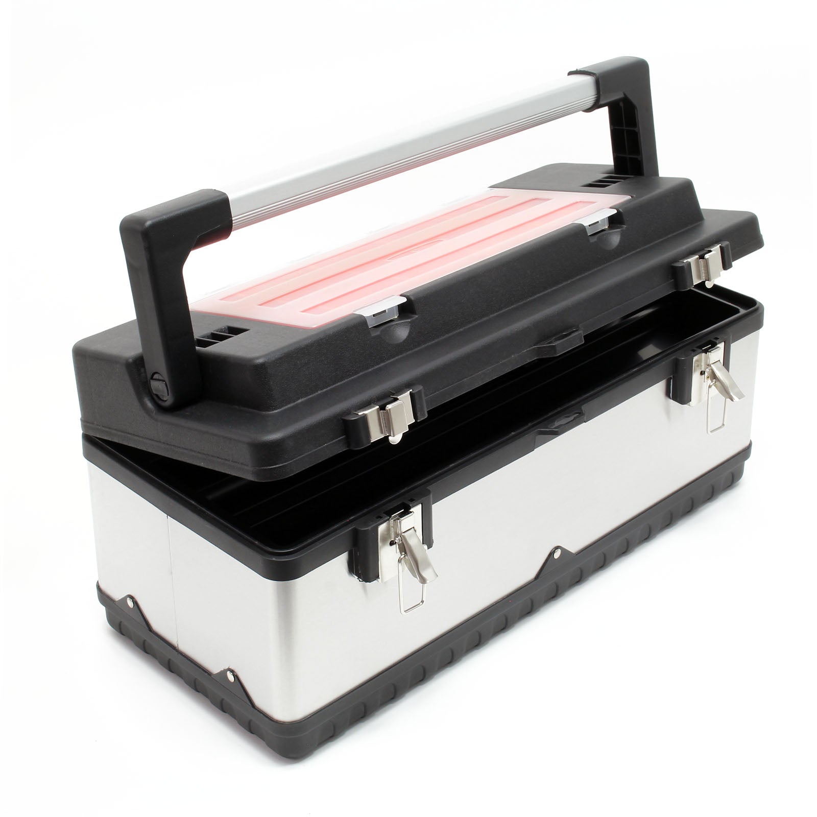 Valigetta porta attrezzi acciaio inox e plastica Cassetta portautensili con maniglia