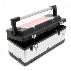 Valigetta porta attrezzi acciaio inox e plastica Cassetta portautensili con maniglia