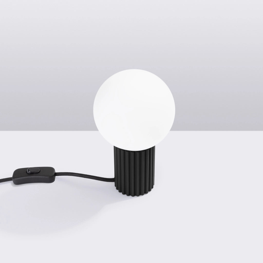 Lampada tavolo SFERA Pure Lume nera globo vetro G9