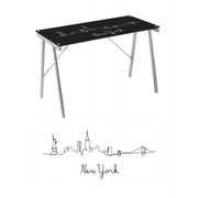 TAVOLO PORTA PC SKYLINE NERO 80X50X74CM CASACOLLECTION