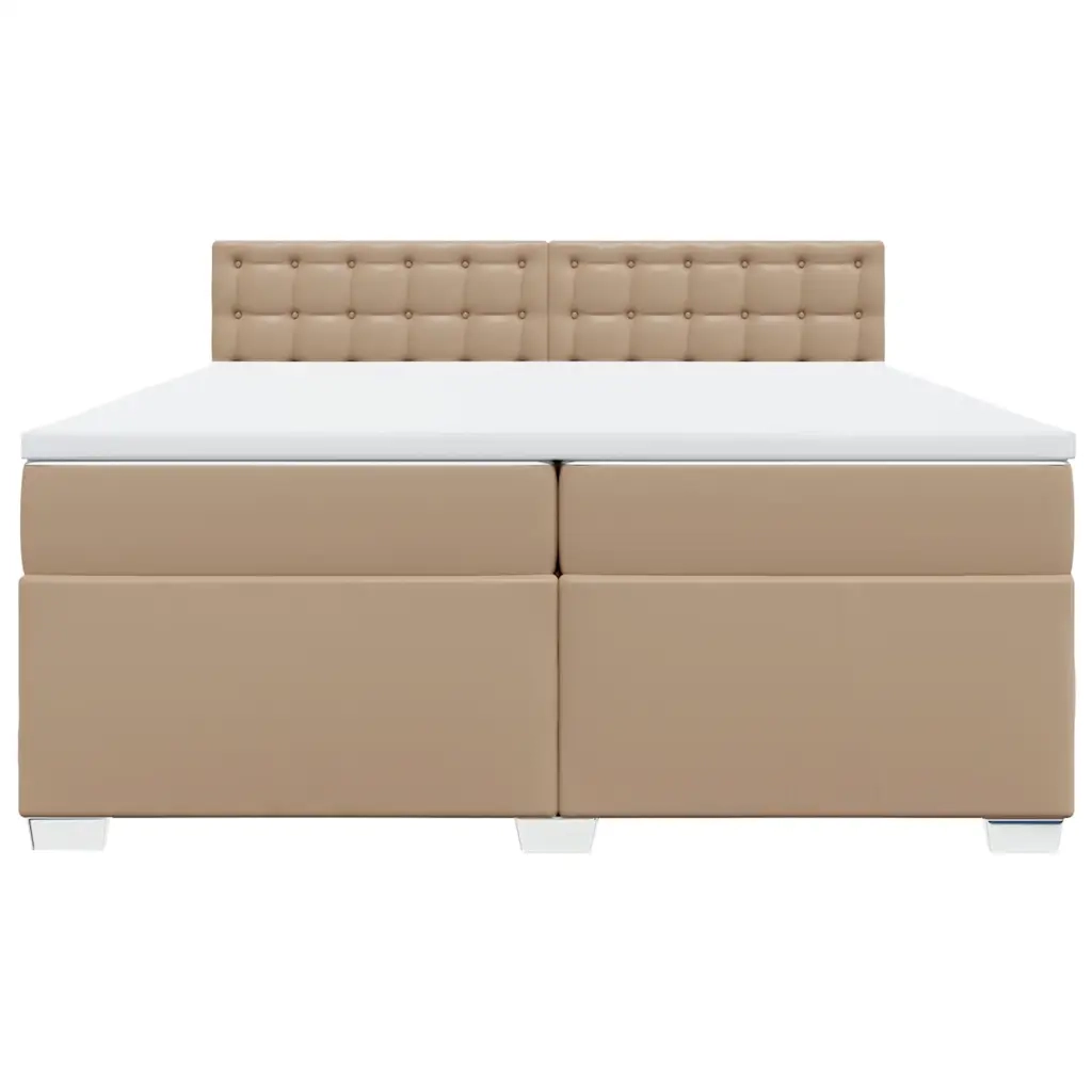 Giroletto a Molle con Materasso Cappuccino 200x200cm Similpelle 3286139