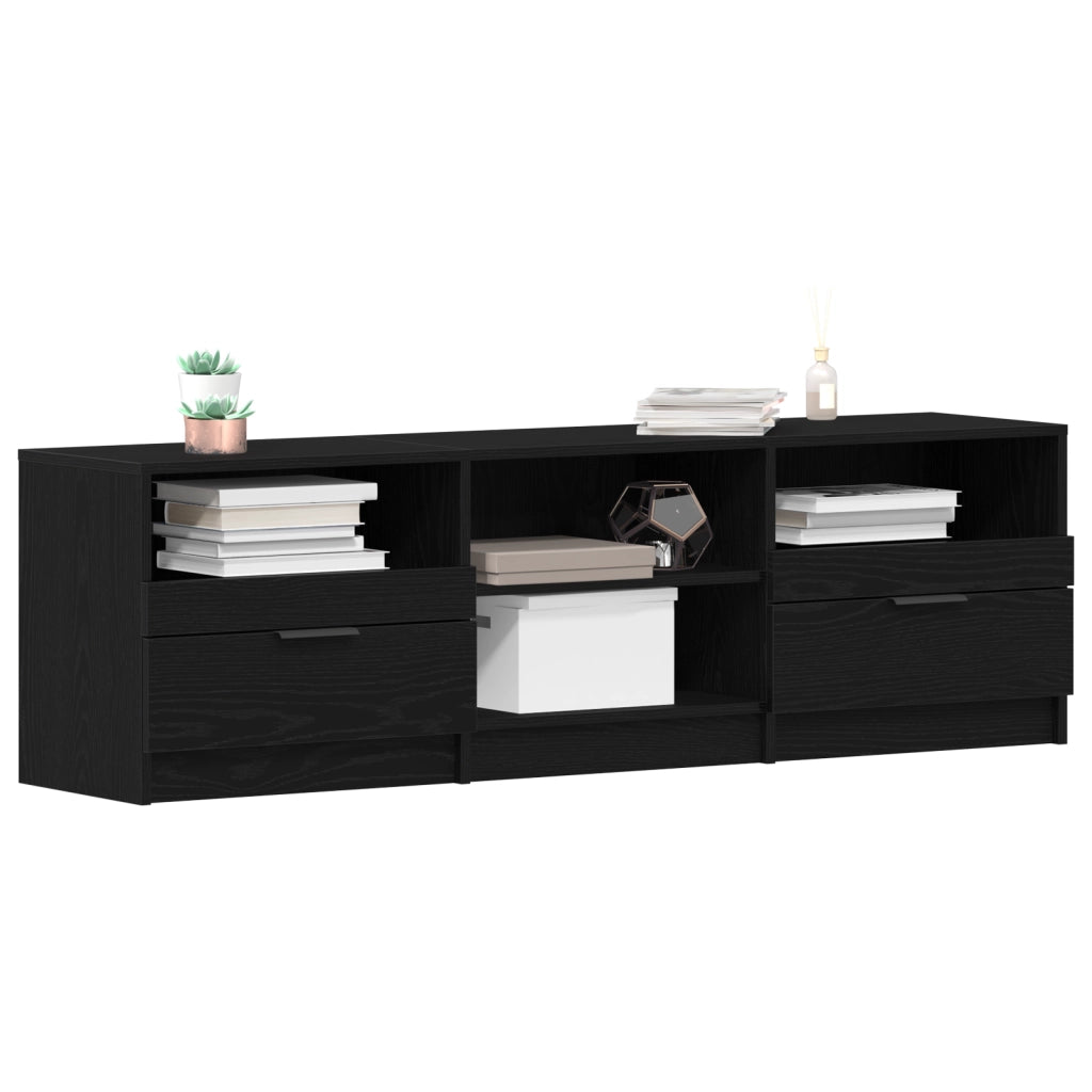 Mobile TV  Nero Rovere 150x33,5x45 cm Legno ingegnerizzato