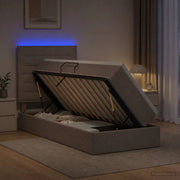 Letto con contenitore LED e materasso Tortora 100 x 200 cm 3459864