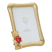 Cornice portafoto Glam in poliresina oro con orsetto