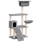 Tiragraffi per gatti torre per arrampicata giocattolo piattaforma per arrampicata con tiragraffi in sisal leggero 131 cm grigio 02_0022559