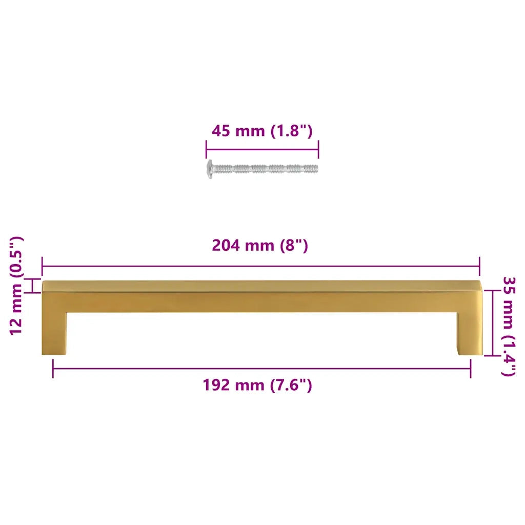 Maniglie per Mobili 5pz Oro 192mm in Acciaio Inox 155392