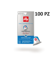 Caffè illy tostato decaffeinato in capsule compatibili - 10 confezioni da 10 capsule (100 capsule) 25453