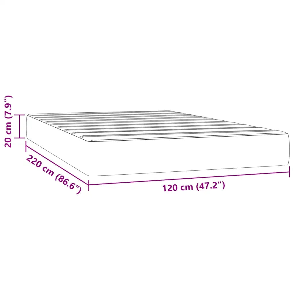 Materasso a Molle-Materasso per letto Verde Scuro 120x220x20 cm in Velluto
