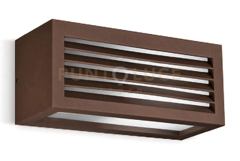 GES312- APPLIQUE 1 LUCE ATTACCO E27 IP4 COLORE RUGGINE L.25XH.10,8CM