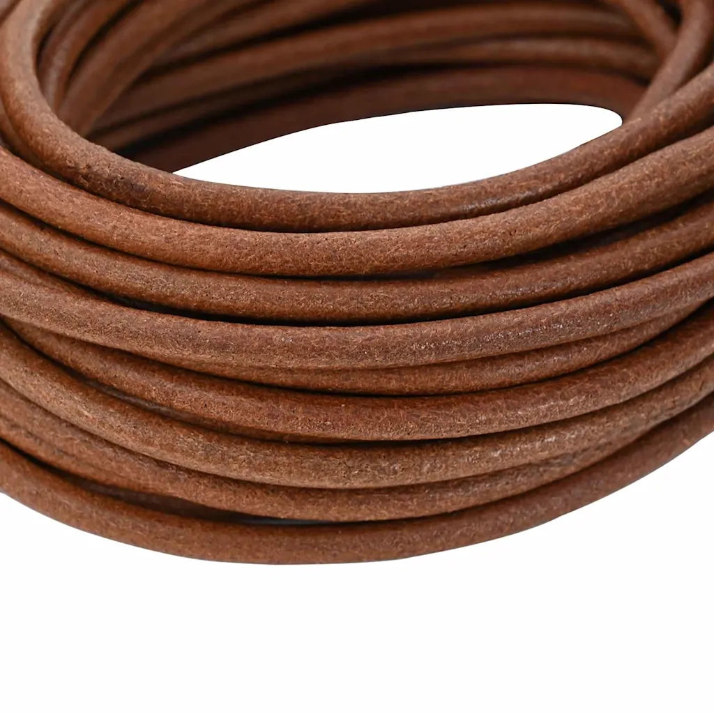 Cordino in Pelle Marrone Chiaro Ø5 mm x 50 m Pelle