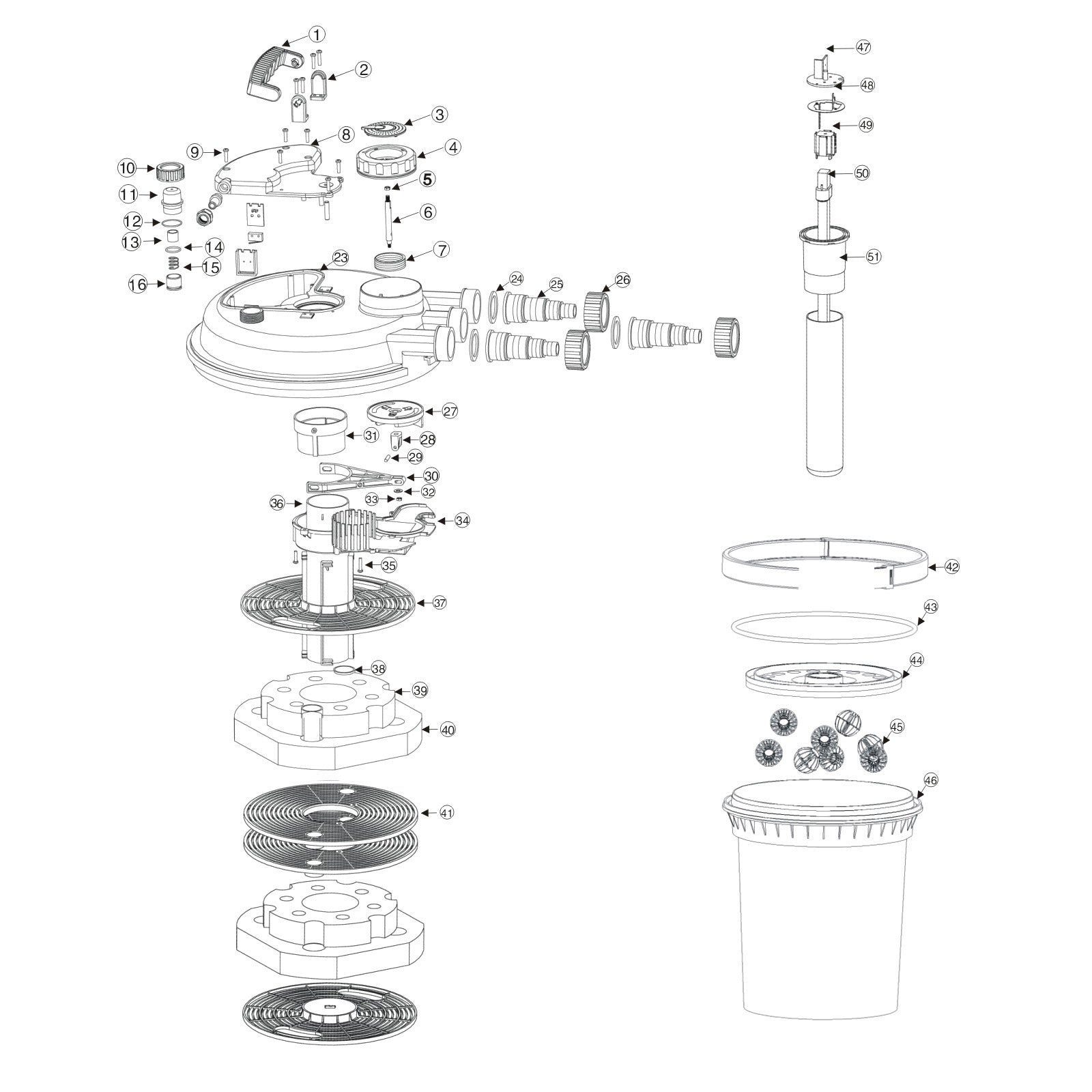 Ricambio per biofiltro a pressione per laghetti CPF-180/250 Coperchio filtro
