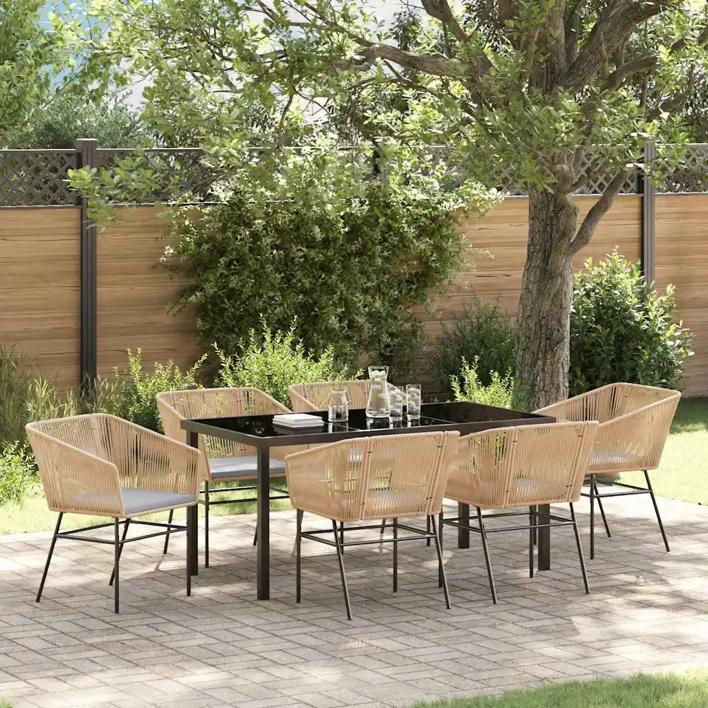 Set da Pranzo per Giardino con cuscino 7 pcs Marrone 3380929