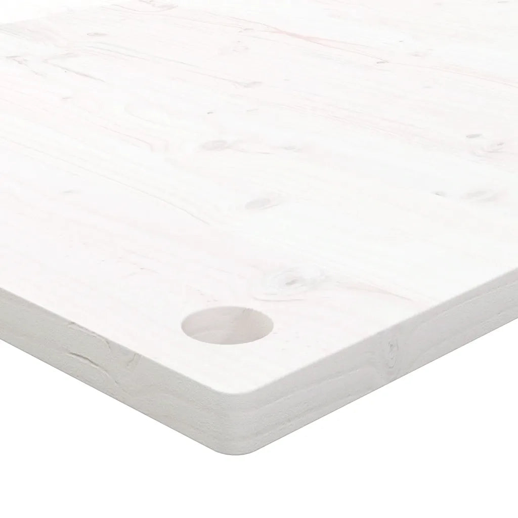 Piano Scrivania Bianco 80x40x2,5 cm in Legno Massello di Pino
