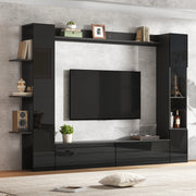 Mobile Soggiorno con Vetrina e TV ¨C Xylo ¨C Nero, con Ante e Ripiani