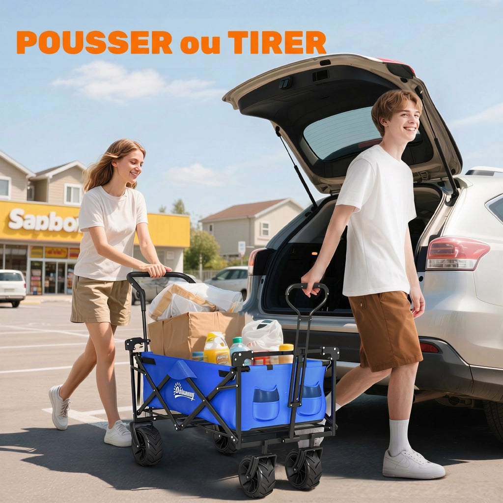 Carrello Pieghevole Trasporto ¨C Zephmum ¨C Nero Blu Acciaio