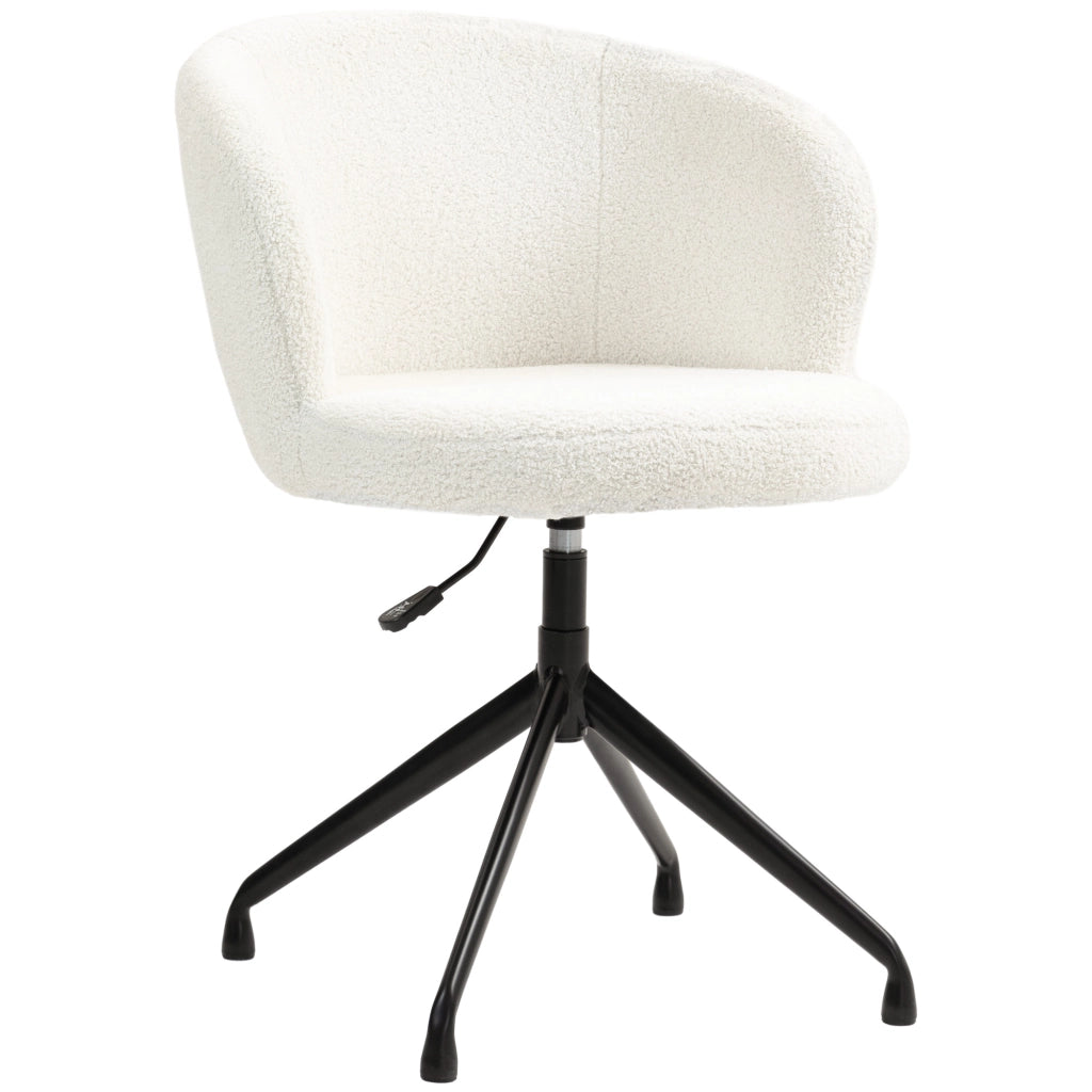Sedia da Ufficio Ergonomica ¨C Xylo ¨C Tessuto Bouclette Bianco, Seduta Girevole Regolabile 120kg