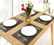Piatti per tavola lavabili - antiscivolo e termoresistente - 2 pezzi - nero oro - PVC - 30 x 45 cm