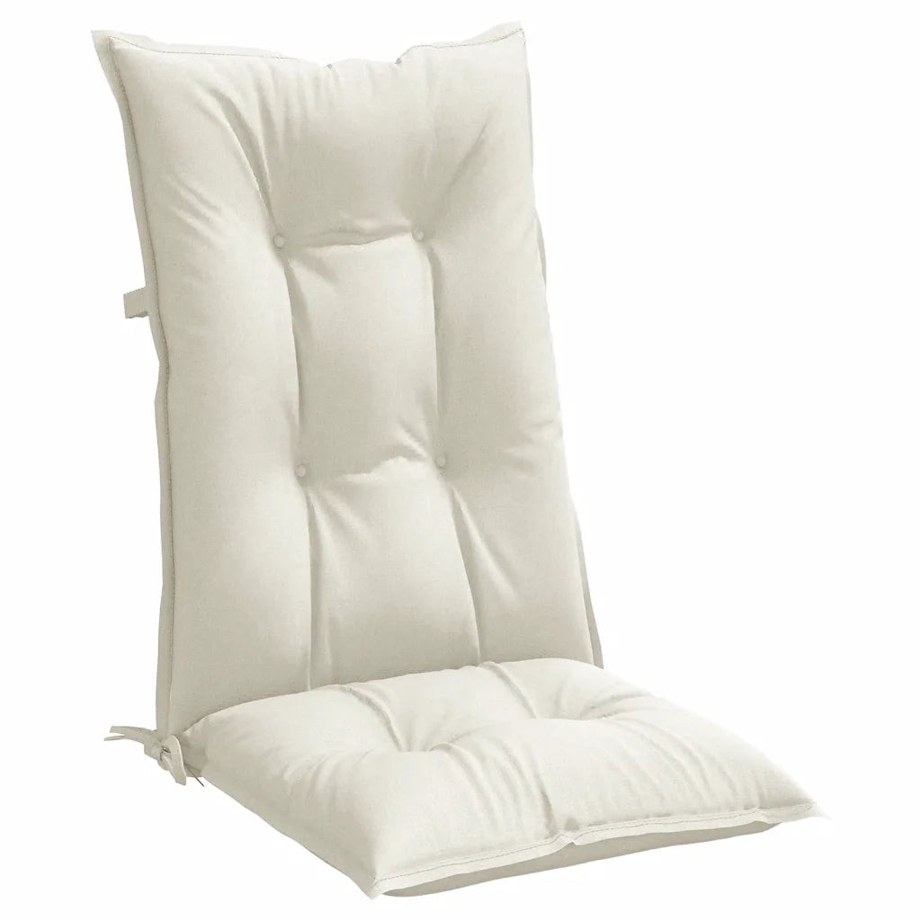 Cuscini Sedia Schiena Alta 4 Crema MÃ©lange 120x50x7 Tessuto