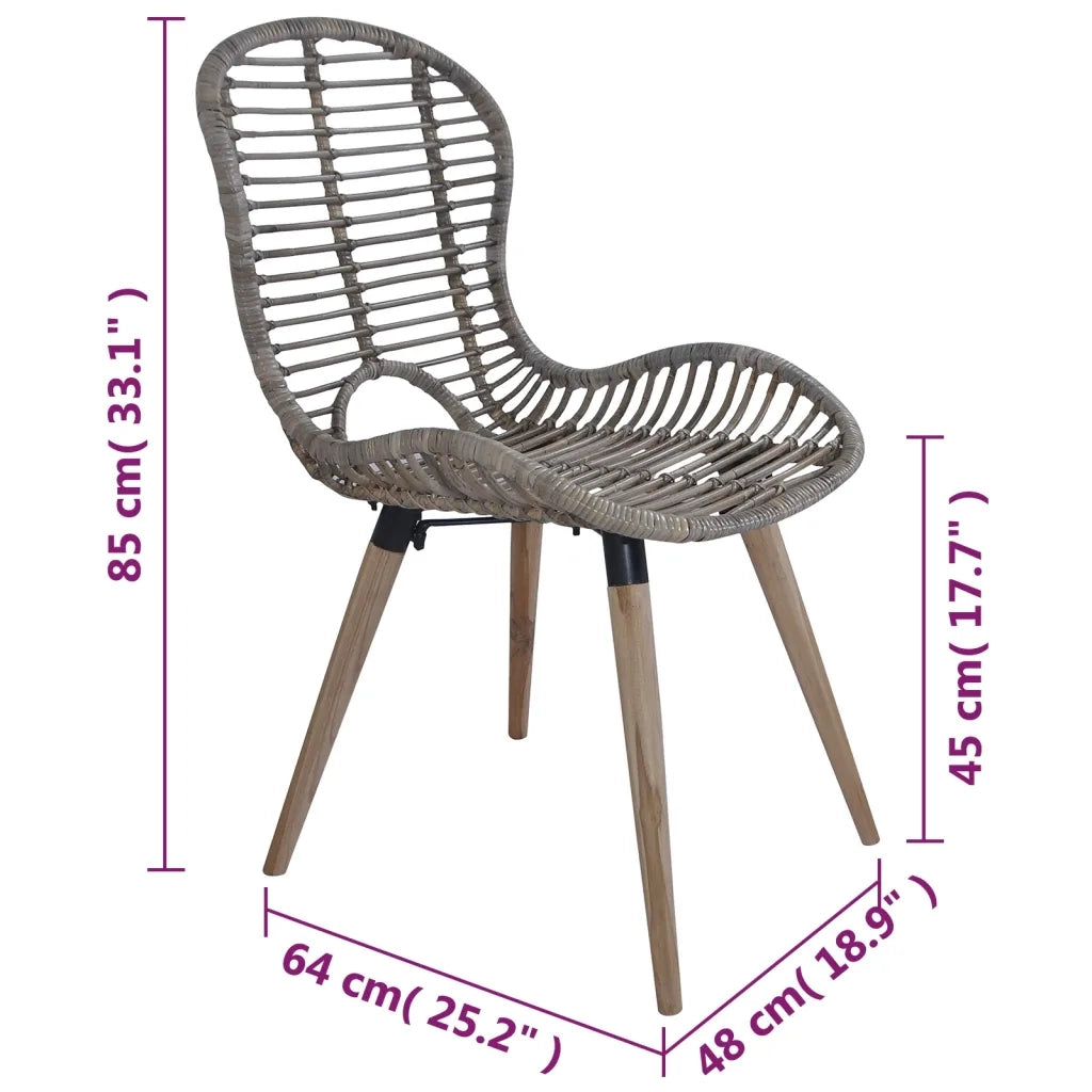 Sedie da Pranzo 6 pz Marroni in Rattan Naturale 275839