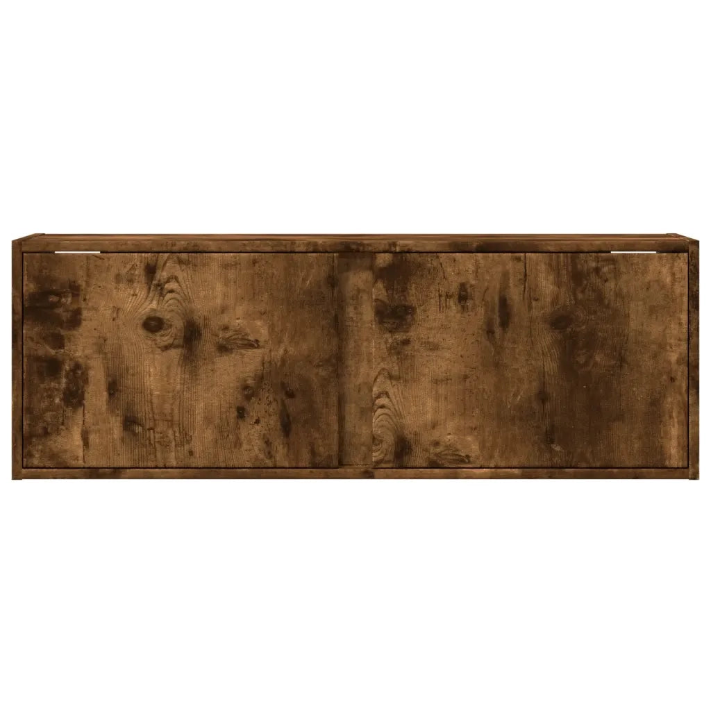 Mobile TV a Parete con Luci LED Rovere Fumo 100x31x35 cm
