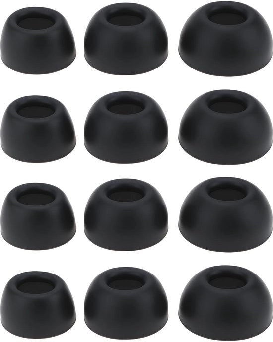 Orecchini in silicone - compatibili con Liberty 4 NC Soundcore - neri - misura L M S - ideali per il comfort e l'adattamento - 6 paia di orecchini
