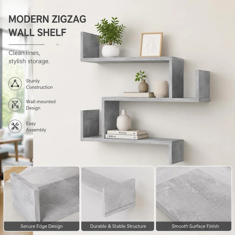 Wall Corner Shelf, Concrete Grey, 40x40x50 Cm, Wood-based Material