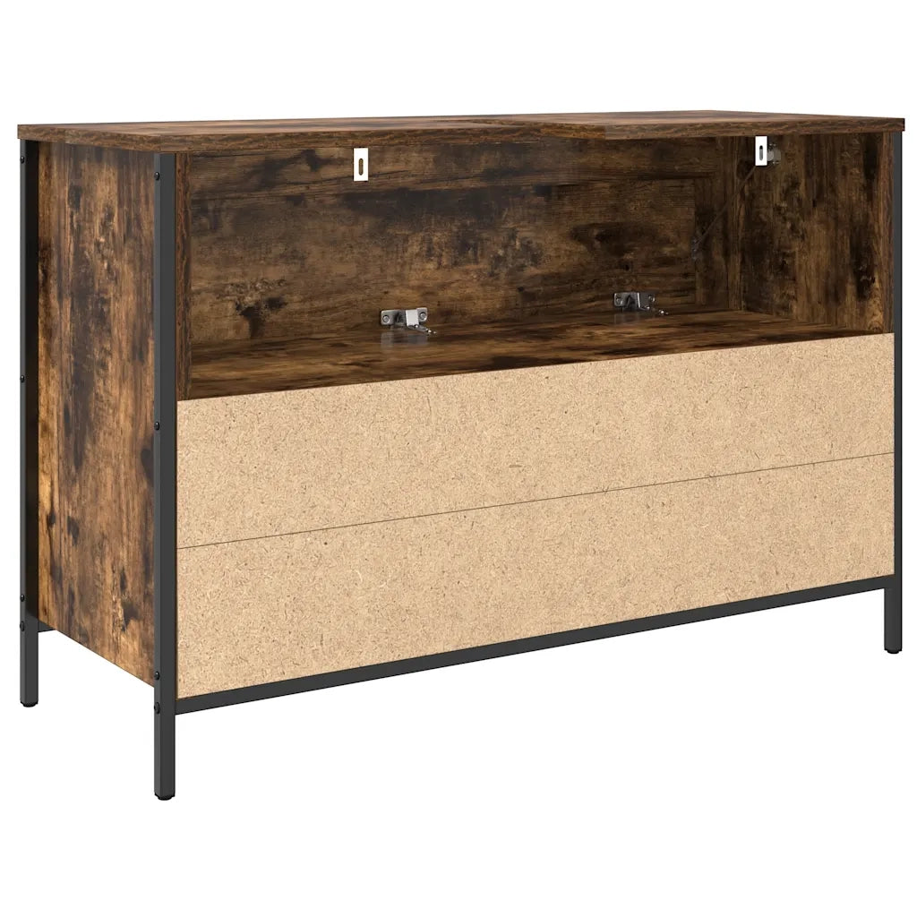 Mobile Lavabo da Bagno con Cassetti Rovere Fumo 90x34,5x60 cm 861879