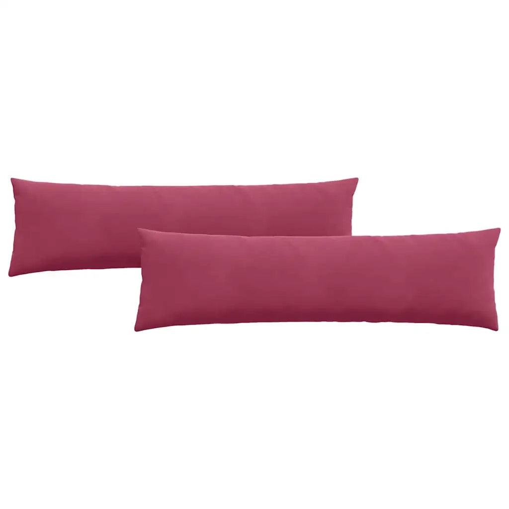 Cuscini da Divano 2 pcs Rosso Vino 145 x 40 cm Tessuto in Cords