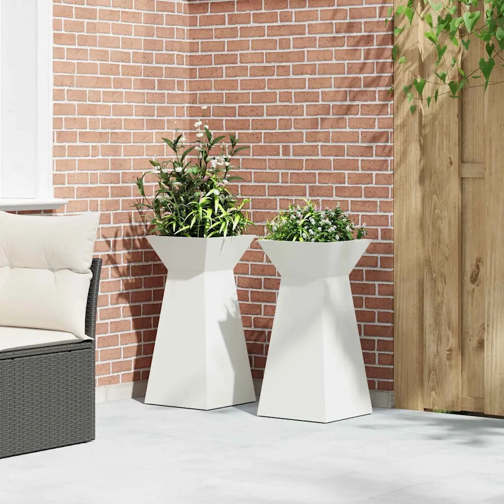 Vaso a Pilastro 2 pcs Bianco 35 x 35 x 73 cm 873841