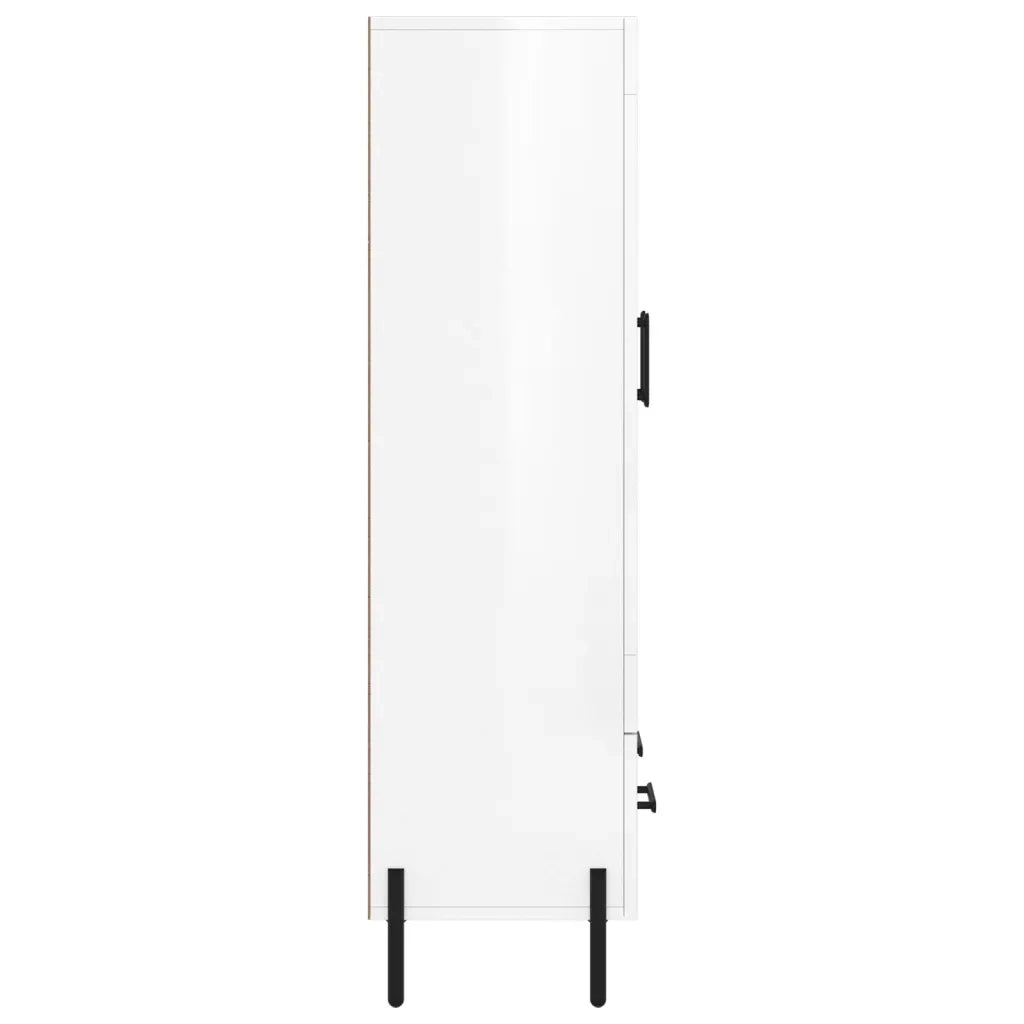 Credenza Bianco Lucido 69,5x31x115 cm in Legno Multistrato 830334
