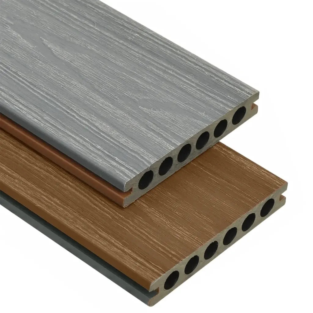 Listoni Decking WPC con Accessori Marroni e Grigi 20mÂ² 2,2 m