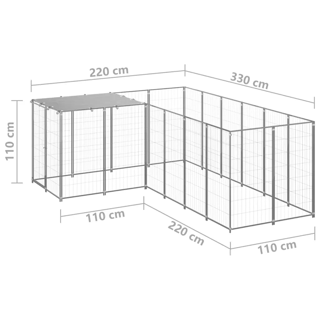 Gabbia per Cani Argento 4,84 mÂ² in Acciaio   cod mxl 48556