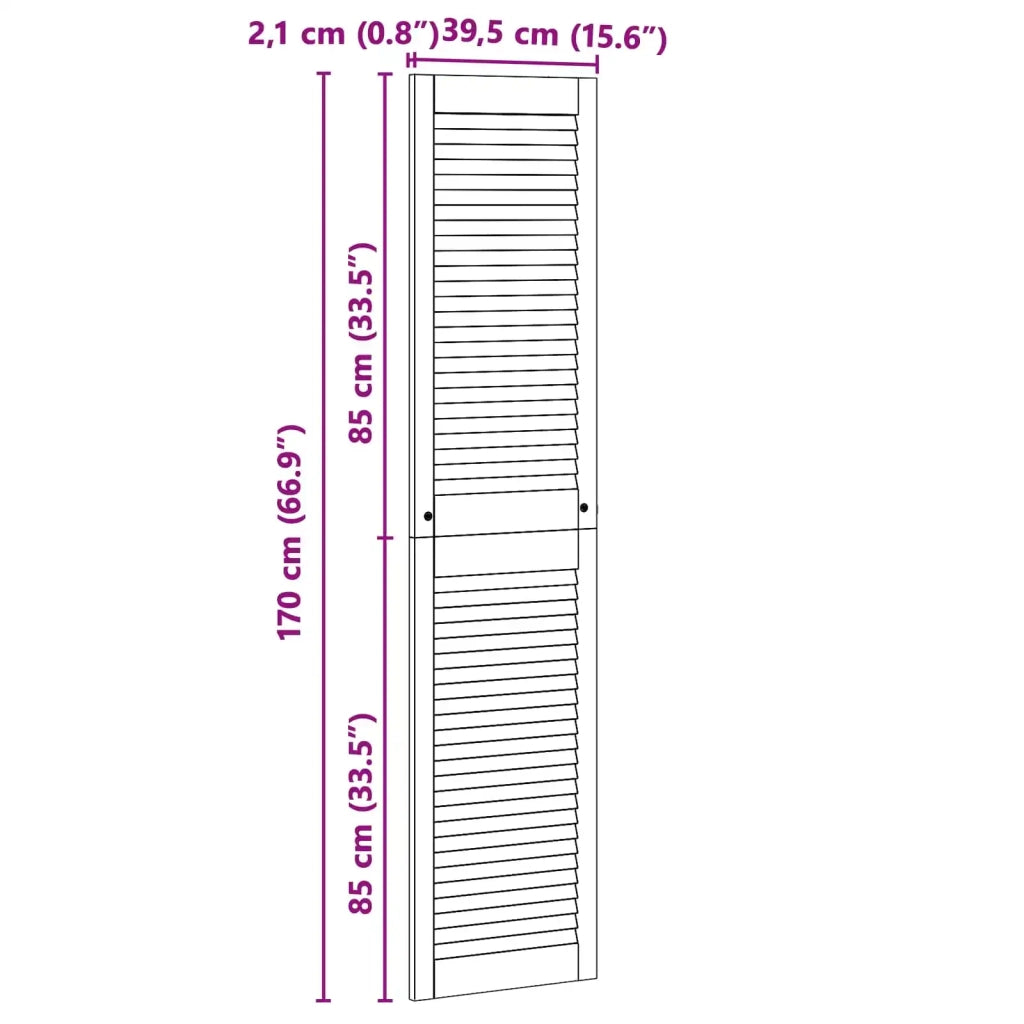 Porta per Armadio con porta 2 pcs Naturale 170 x 2,1 x 39,5 cm 42019267