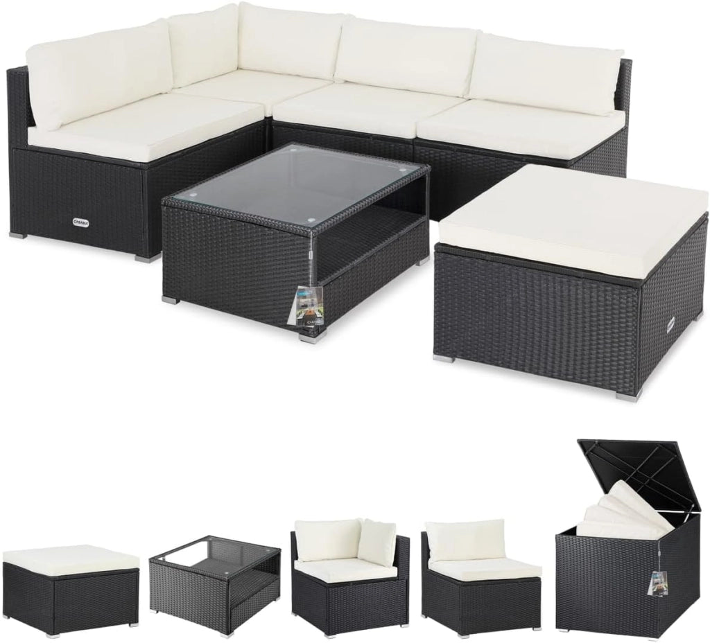 ® Lounge Tavolo da Giardino Set Polyrattan Mobili da Esterno Inclusi Cuscini 318L Gruppo di Seduta Terrazza Balcone Salottino Outdoor