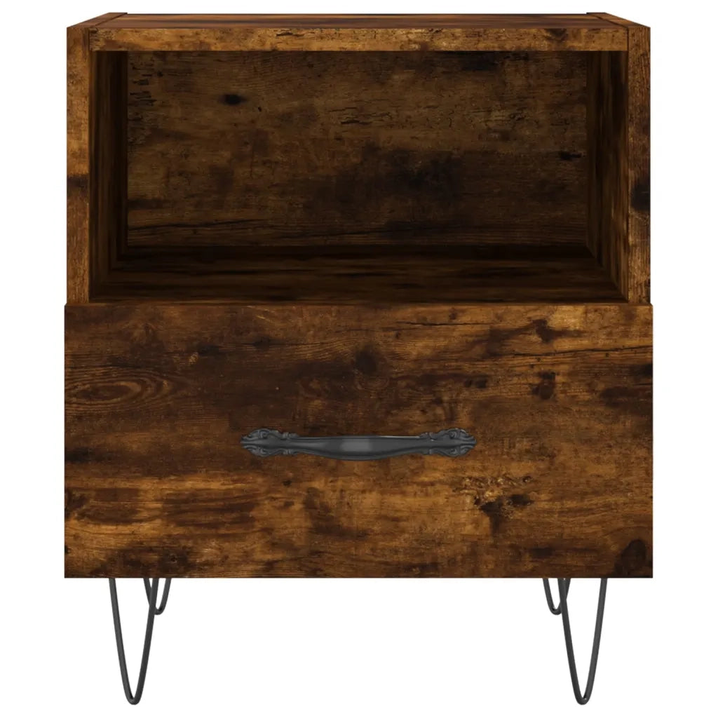 Comodini 2 pz-Set di 2 Tavolino da notte Rovere Fumo 40x35x47,5 cm in Legno Multistrato 438952