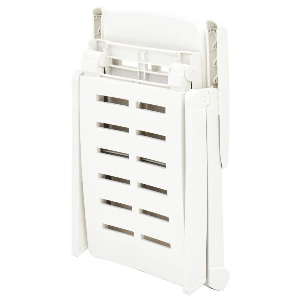 Lettino Prendisole Pieghevole in Plastica Bianco 48754