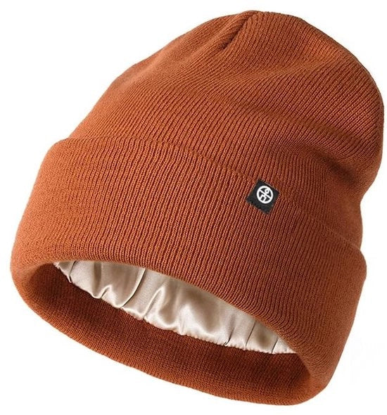 Cappello invernale rivestito con seta - Berretto a maglia - Berretto a cappuccio - Cappello di lana morbida - Protezione contro lo strappo - 100% Acrilico