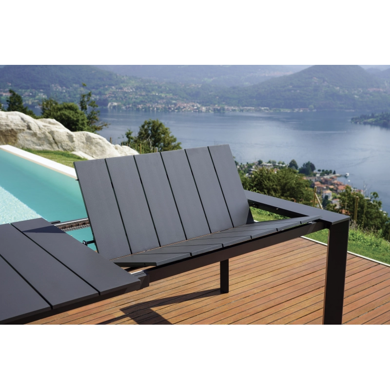 Tavolo Nettuno Allungabile 200/300 X 100 Cm - Allungo Con Gambe Scorrevoli - Antracite Moia