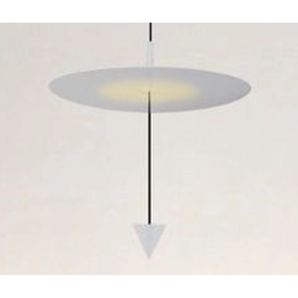 Trade Shop - Lampadario A Sospensione Lampada 18w Luce Led 4000k Disco ø42cm Cono Bianco 33030 -