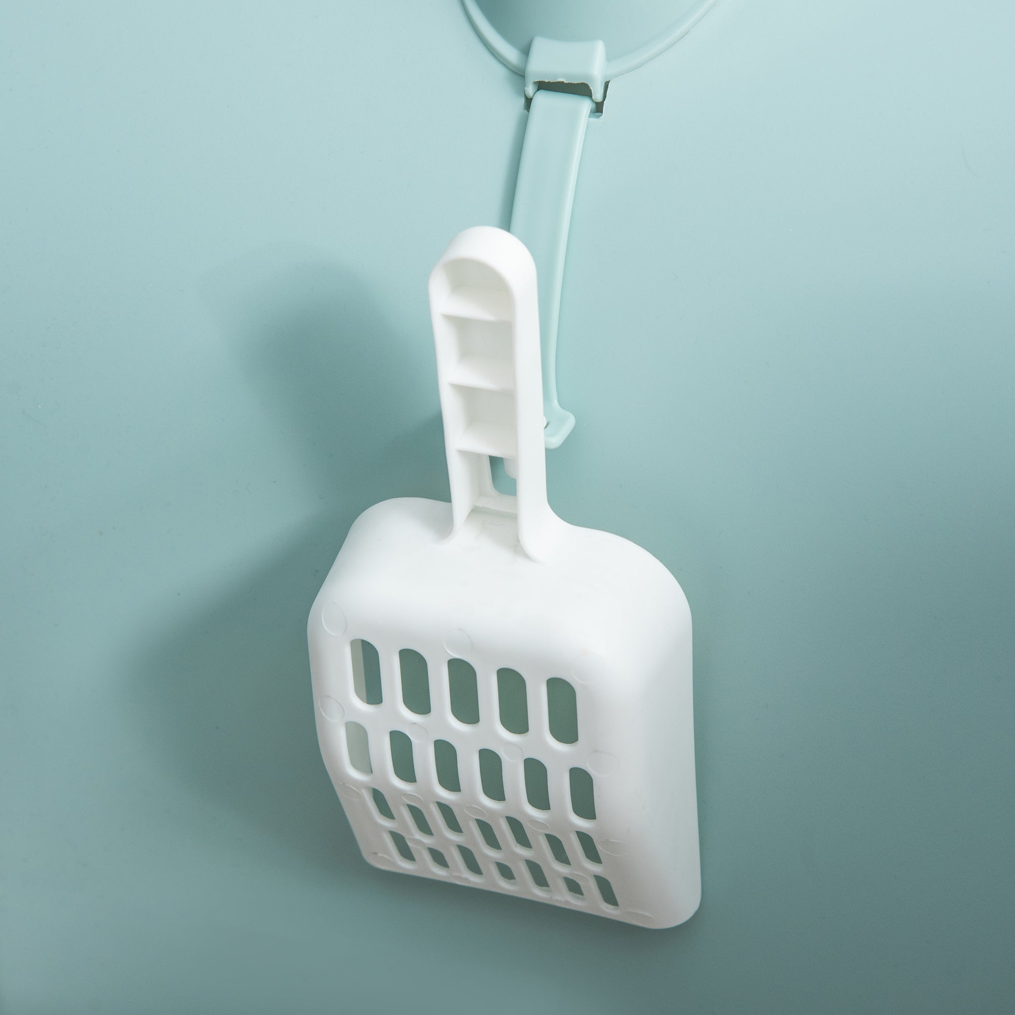 Lettiera per Gatti 43x44x47 cm con Paletta e Vassorio in Polipropilene Verde