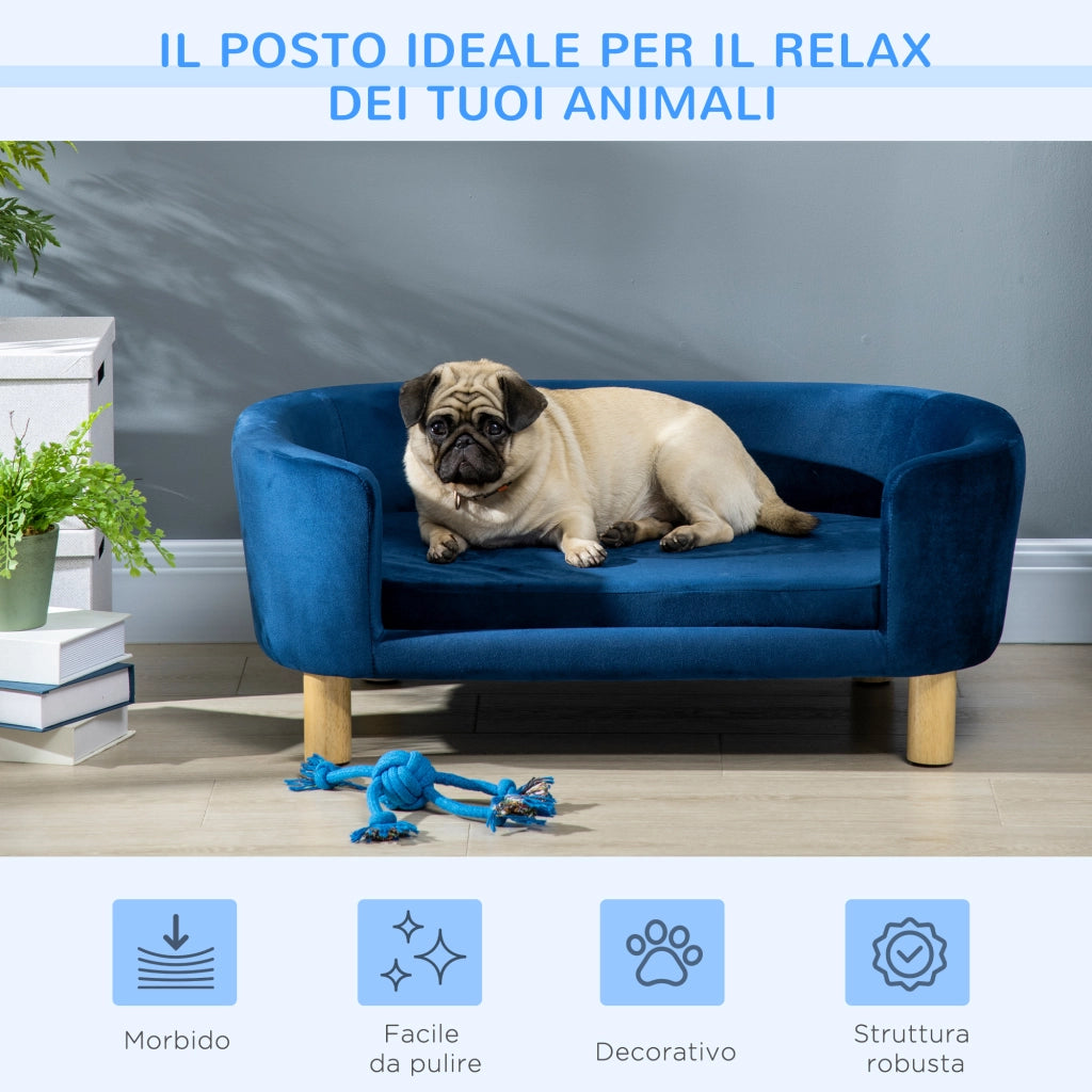 Cuccia Divano per Cani e Gatti ¨C Zephmum ¨C Blu 10kg