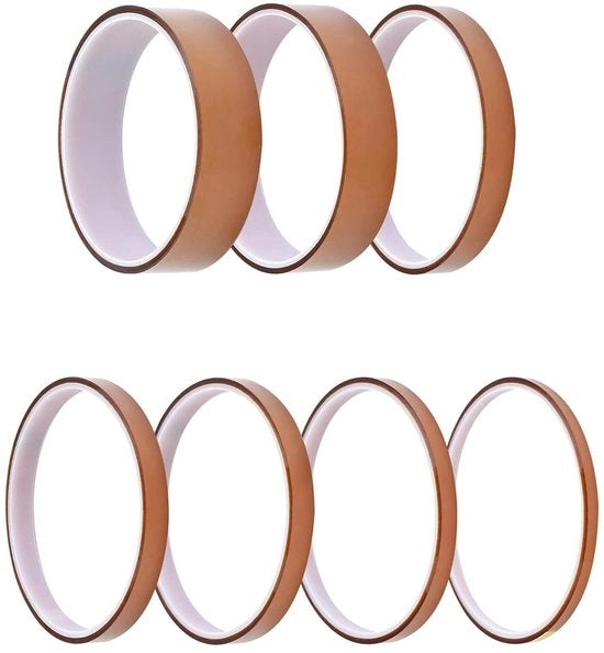 Tape per Prodotti Elettrici e Stampanti 3D - Film di Poliimide - 4mm/6mm/8mm/10mm/12mm/20mm/25mm x 10m - Alta Temperatura - Resistente e Versatile