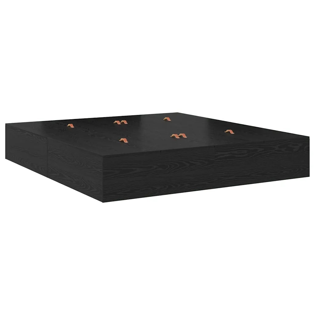 Struttura letto con contenitore Rovere Nero 200 x 200 cm 3335358