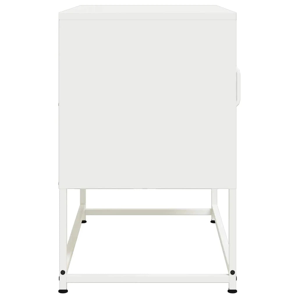 Mobile TV multimediale mensola TV credenza TV adatto per sala da pranzo soggiorno camera da letto 68 x 39 x 60,5 cm acciaio bianco 02_0026162