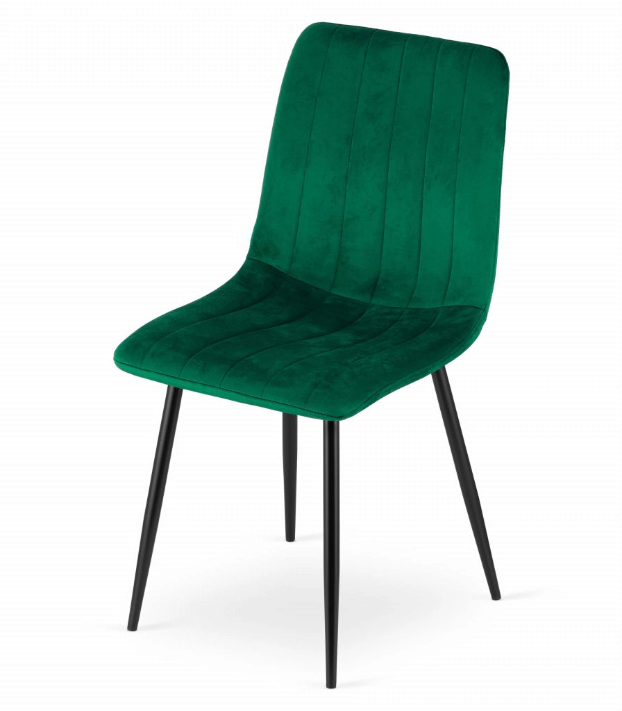 Sedia VALORA JEWA - Design ergonomico in velluto verde scuro x 3