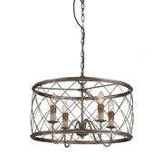 Lampadario Dury paillettes argento cromato Ø53cm 4xE14 Quoizel