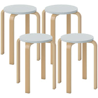 Set 4 Sgabelli Rotondi e Impilabili Ø40x45 cm in Legno Grigio